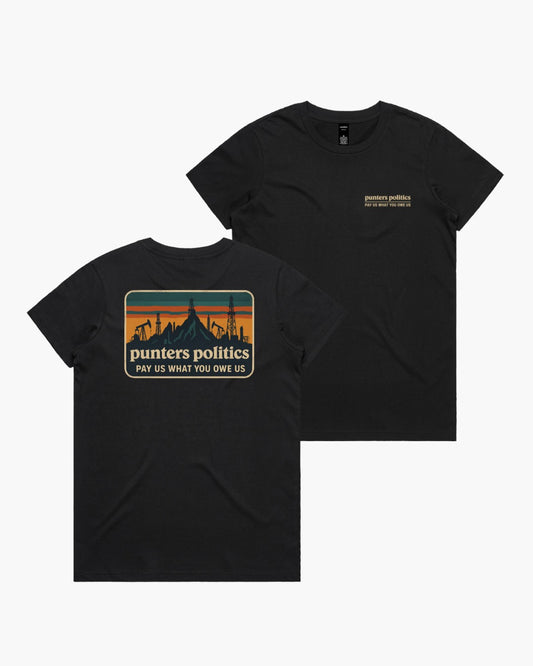 Pay Us What You Owe Us Tee - Womens Black